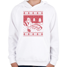 PRINTFASHION Télapós csúnya pulcsi - Gyerek kapucnis pulóver - Fehér gyerek pulóver, kardigán