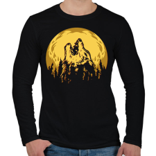 PRINTFASHION telehold farkas sötét alaphoz - Férfi hosszú ujjú póló - Fekete férfi póló