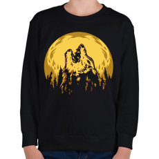 PRINTFASHION telehold farkas sötét alaphoz - Gyerek pulóver - Fekete