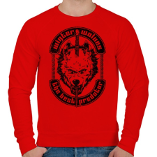 PRINTFASHION Télen a farkasok a legjobb ragadozók - Férfi pulóver - Piros férfi pulóver, kardigán