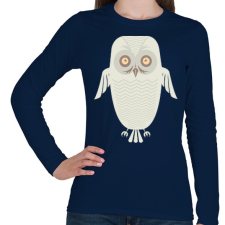 PRINTFASHION Téli bagoly - Női hosszú ujjú póló - Sötétkék női póló