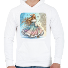 PRINTFASHION Téli hangulatban - Férfi kapucnis pulóver - Fehér férfi pulóver, kardigán