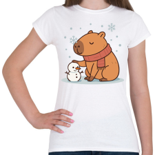PRINTFASHION Téli kapibara - Női póló - Fehér női póló