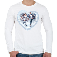 PRINTFASHION Téli szerelem - Férfi hosszú ujjú póló - Fehér férfi póló