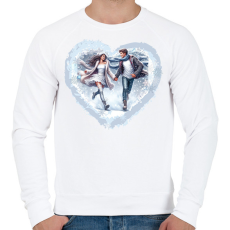 PRINTFASHION Téli szerelem - Férfi pulóver - Fehér