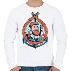 PRINTFASHION Tengerész - Férfi pulóver - Fehér