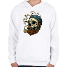PRINTFASHION Tengerész koponya - Gyerek kapucnis pulóver - Fehér gyerek pulóver, kardigán