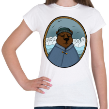 PRINTFASHION Tengerész medve - Női póló - Fehér női póló