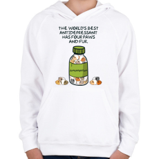 PRINTFASHION Tengerimalac antidepresszáns - Gyerek kapucnis pulóver - Fehér