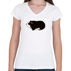 PRINTFASHION Tengerimalac - fekete - Női V-nyakú póló - Fehér