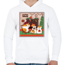 PRINTFASHION Tengerimalac karácsony - Férfi kapucnis pulóver - Fehér