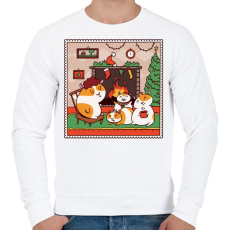 PRINTFASHION Tengerimalac karácsony - Férfi pulóver - Fehér