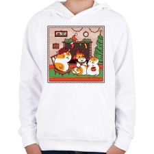 PRINTFASHION Tengerimalac karácsony - Gyerek kapucnis pulóver - Fehér gyerek pulóver, kardigán