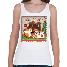 PRINTFASHION Tengerimalac karácsony - Női atléta - Fehér női trikó