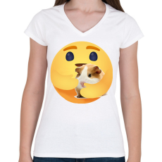 PRINTFASHION Tengerimalac - Női V-nyakú póló - Fehér