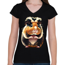 PRINTFASHION Tengerimalac - Női V-nyakú póló - Fekete női póló