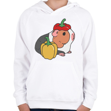 PRINTFASHION Tengerimalac paprikával - Gyerek kapucnis pulóver - Fehér gyerek pulóver, kardigán