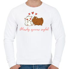 PRINTFASHION Tengerimalac szerelem - Férfi pulóver - Fehér