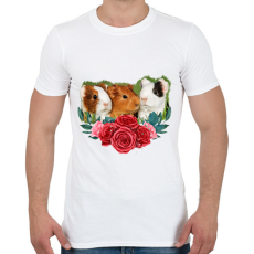 PRINTFASHION Tengerimalacok virággal - Férfi póló - Fehér