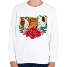 PRINTFASHION Tengerimalacok virággal - Gyerek pulóver - Fehér