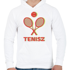 PRINTFASHION Tenisz - 3D - Férfi kapucnis pulóver - Fehér férfi pulóver, kardigán