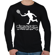 PRINTFASHION tenisz - Férfi hosszú ujjú póló - Fekete