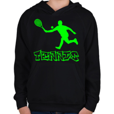 PRINTFASHION tenisz - Gyerek kapucnis pulóver - Fekete