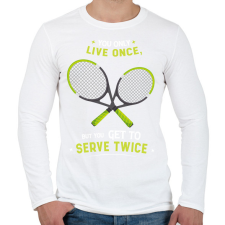 PRINTFASHION Tenisz mottó - Férfi hosszú ujjú póló - Fehér férfi póló