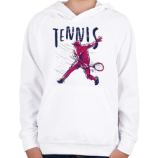 PRINTFASHION Tenisz sport - tennis - Gyerek kapucnis pulóver - Fehér gyerek pulóver, kardigán