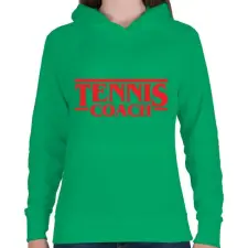 PRINTFASHION Tennis coach - Női kapucnis pulóver - Zöld női pulóver, kardigán