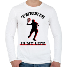 PRINTFASHION Tennis is my life - Férfi hosszú ujjú póló - Fehér