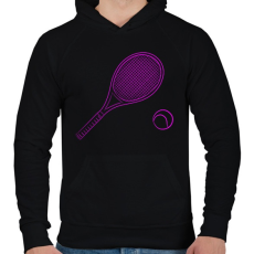 PRINTFASHION tennis  pink - Férfi kapucnis pulóver - Fekete
