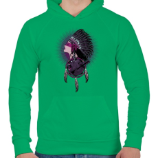 PRINTFASHION Tények - Férfi kapucnis pulóver - Zöld