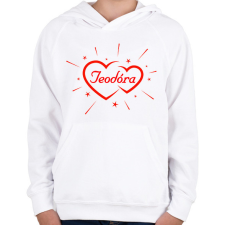 PRINTFASHION Teodóra - Gyerek kapucnis pulóver - Fehér gyerek pulóver, kardigán