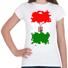 PRINTFASHION Tépett magyar zászló turulos címerrel - Női póló - Fehér