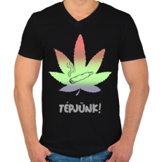 PRINTFASHION TÉPJÜNK! - Férfi V-nyakú póló - Fekete