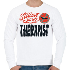 PRINTFASHION Terapeuta - nem vagyok a terapeutád - Férfi pulóver - Fehér