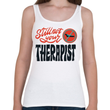 PRINTFASHION Terapeuta - nem vagyok a terapeutád - Női atléta - Fehér női trikó