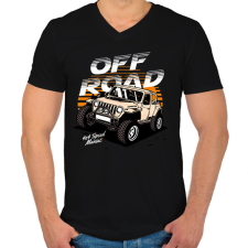 PRINTFASHION Terepjáro - Férfi V-nyakú póló - Fekete férfi póló