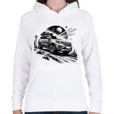 PRINTFASHION Terepjáró - Női kapucnis pulóver - Fehér