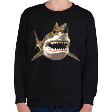 PRINTFASHION Terepmintás cápa - Gyerek pulóver - Fekete gyerek pulóver, kardigán