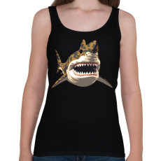 PRINTFASHION Terepmintás cápa - Női atléta - Fekete