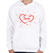 PRINTFASHION Teréz - Gyerek kapucnis pulóver - Fehér gyerek pulóver, kardigán