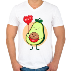 PRINTFASHION Terhes avokádó - Férfi V-nyakú póló - Fehér