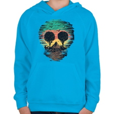 PRINTFASHION Természet - Gyerek kapucnis pulóver - Azúrkék gyerek pulóver, kardigán