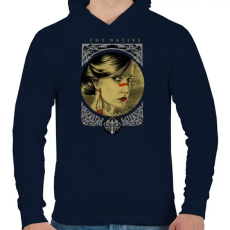 PRINTFASHION Természetesség - Férfi kapucnis pulóver - Sötétkék
