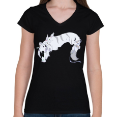 PRINTFASHION Természetistennő - Női V-nyakú póló - Fekete