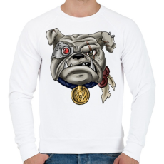 PRINTFASHION Terminator Bulldog - Férfi pulóver - Fehér