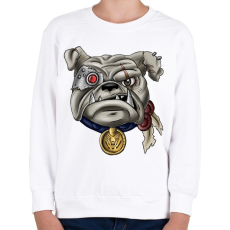 PRINTFASHION Terminator Bulldog - Gyerek pulóver - Fehér