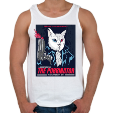 PRINTFASHION Terminátor cica - Férfi atléta - Fehér atléta, trikó
